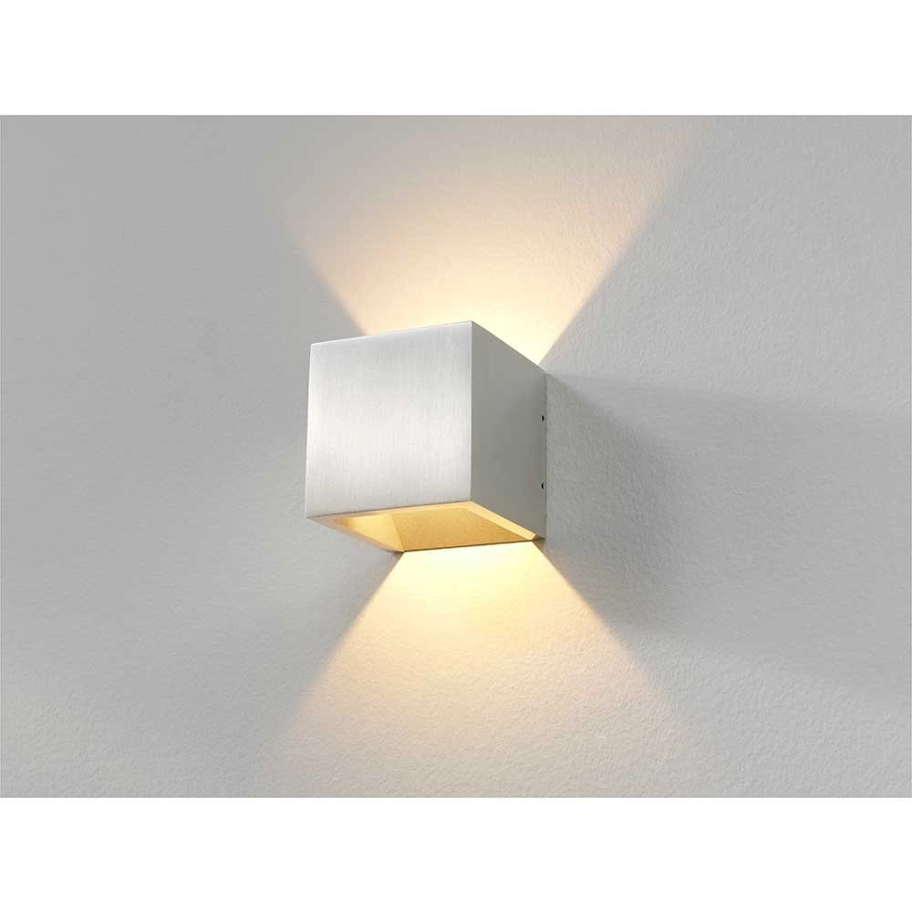 Buitenlamp up down Cube 10cm-aluminium Buitenlamp up down Cube 10cm-aluminium