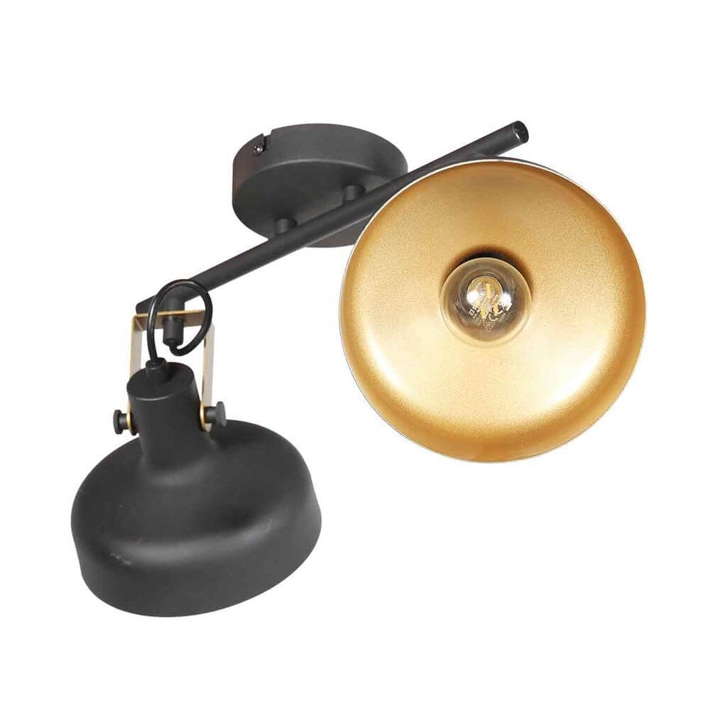 Plafondlamp Prato zwart met goud 2-lichts Steinhauer 8712746176384