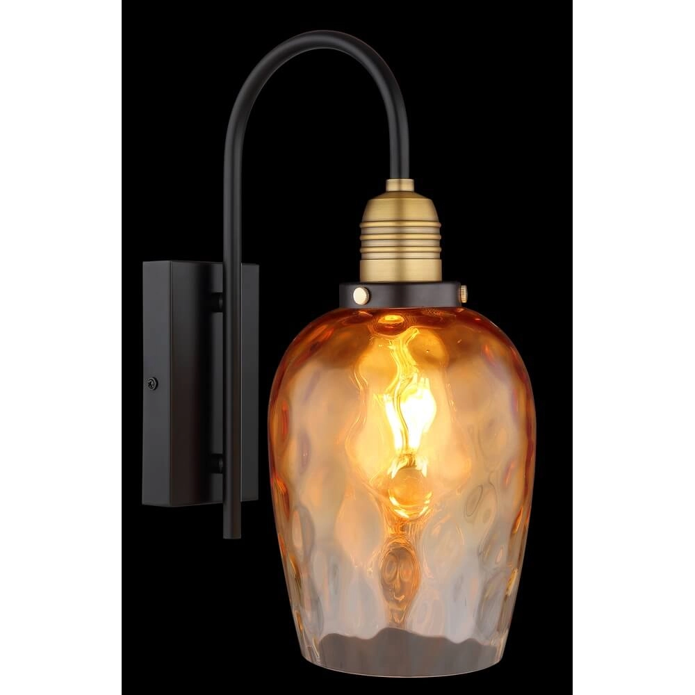 Wandlamp Salvy amber glas honinggraat Globo 9007371451609