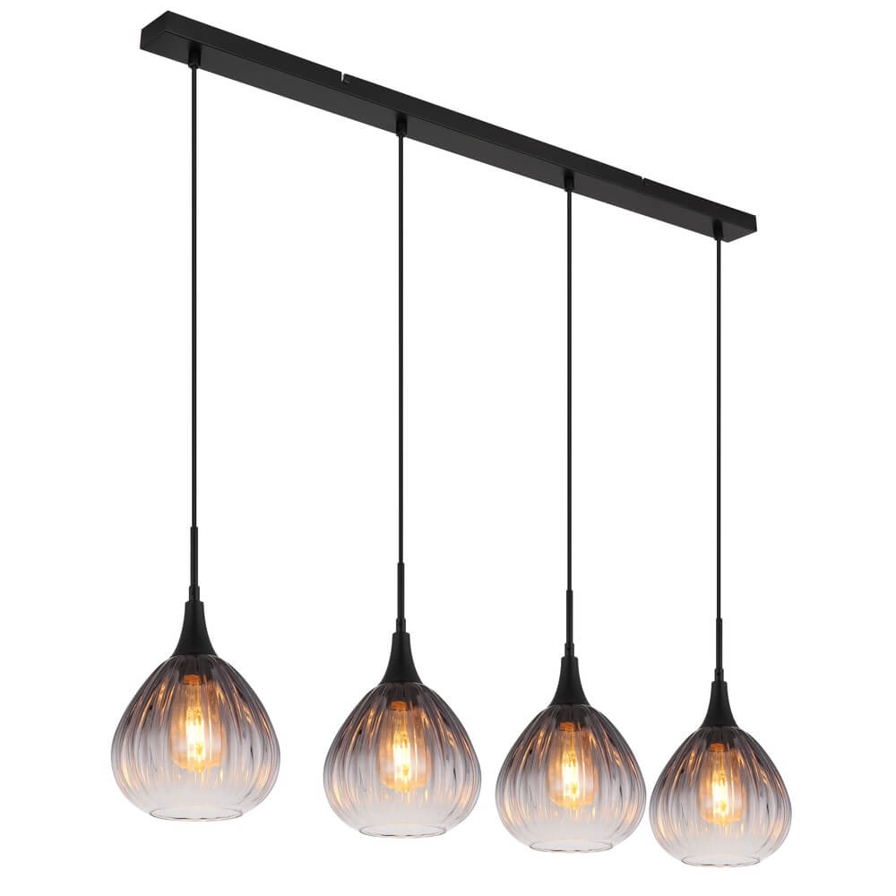 Zwarte hanglamp Olsen 4-lichts