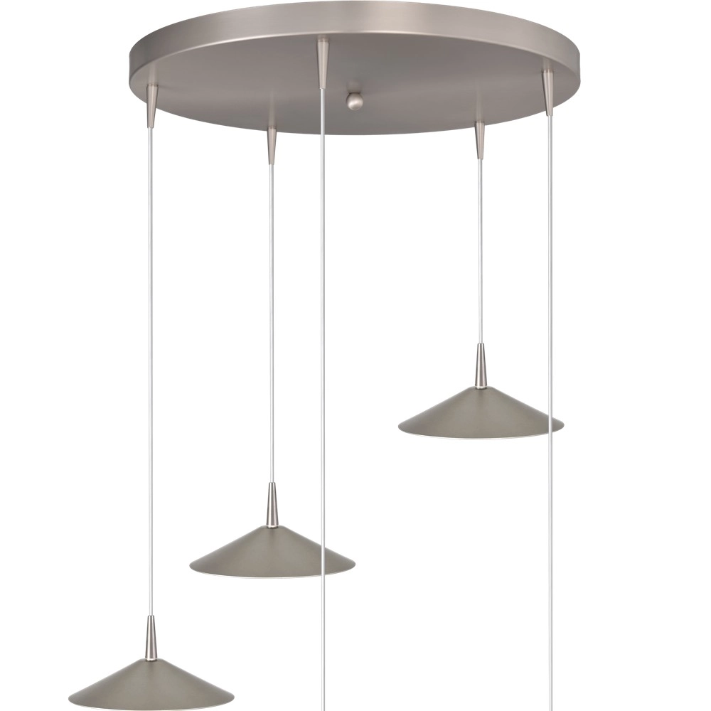 5-lichts hanglamp Ceppo nikkel Ø 18cm rond Masterlight 8718121358703