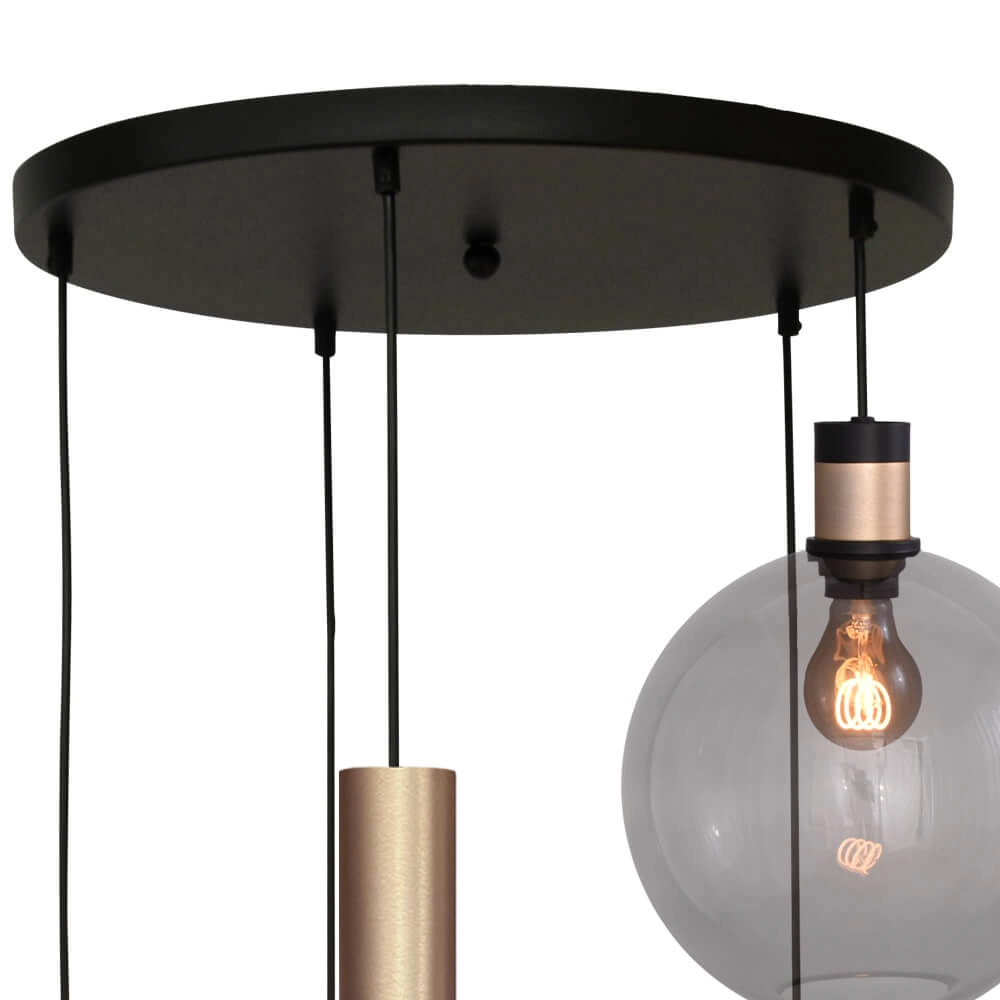 Vide hanglamp Lazise 2 3x Ø 25cm en 2x GU10 goud Masterlight 8718121303895