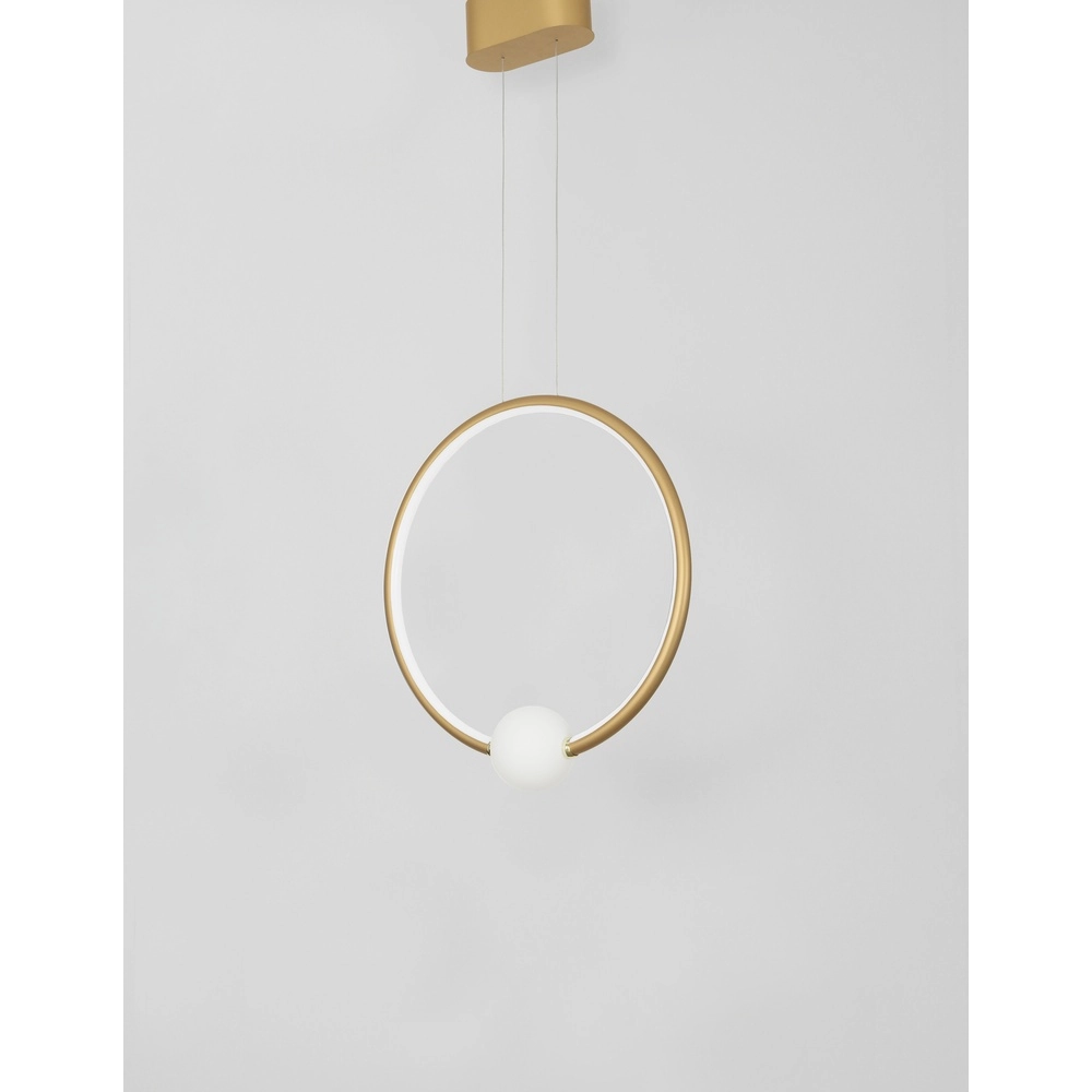 Hanglamp Celia goud met wit rond Lyora 5212017429360