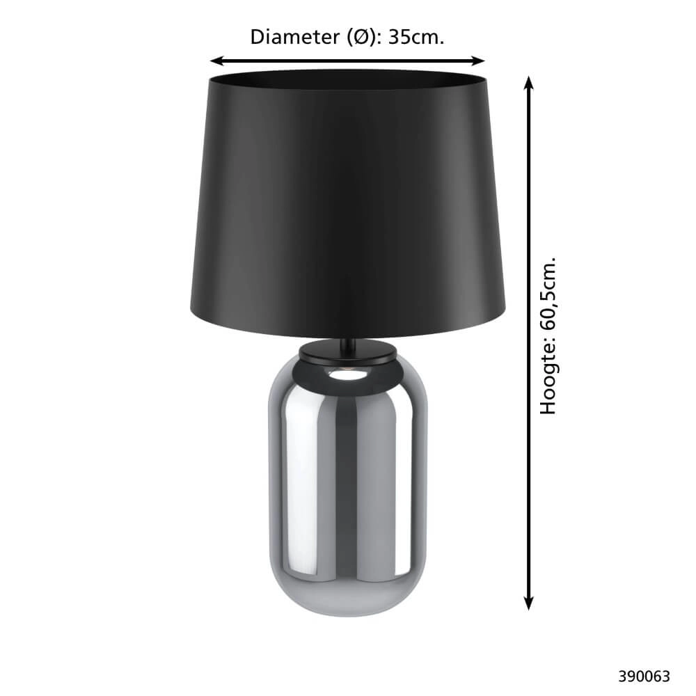 Chique schemerlamp Cuite met zwarte kap Stars of Light 9008606221240