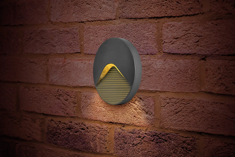 Ronde wandverlichting Pathlux Brick Antraciet Lyora 5055788232841