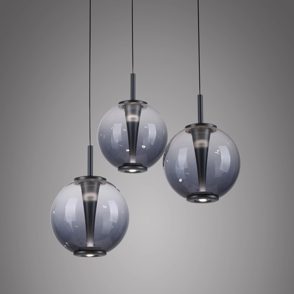 Vide hanglamp Pure E-Infinty mystic grey met smoke glas Paul Neuhaus 4012248398173