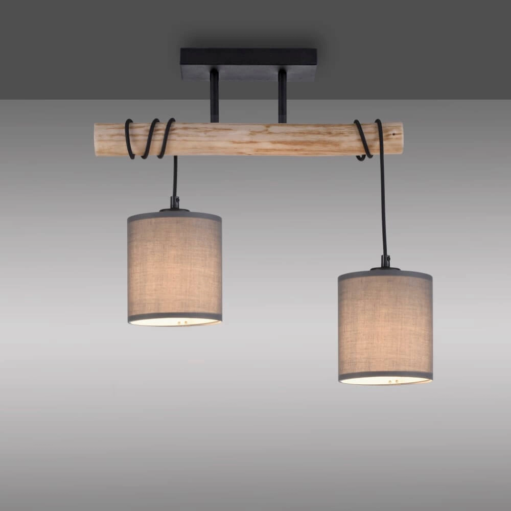 Landelijke plafondlamp Green Tribu taupe Just Light 4043689995164