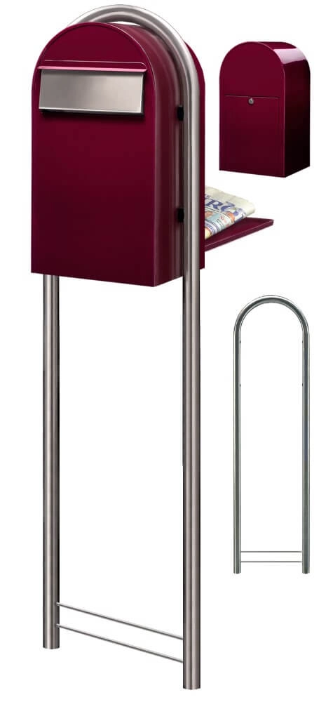 Brievenbus Grande B 3005 i Bordeauxrood Bobi 6417237034236