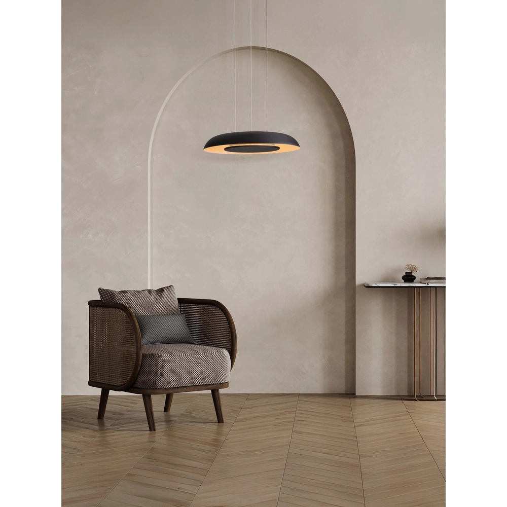 Moderne hanglamp Epos Ø 40cm zwart met wit Lyora 5212017463234