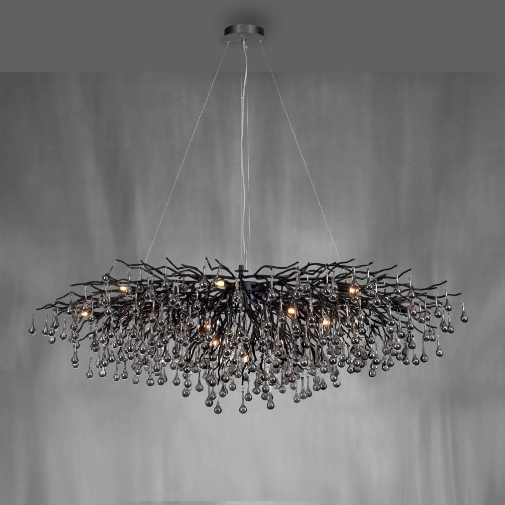 Grote kroonluchter Icicle zwart Paul Neuhaus 4012248377543