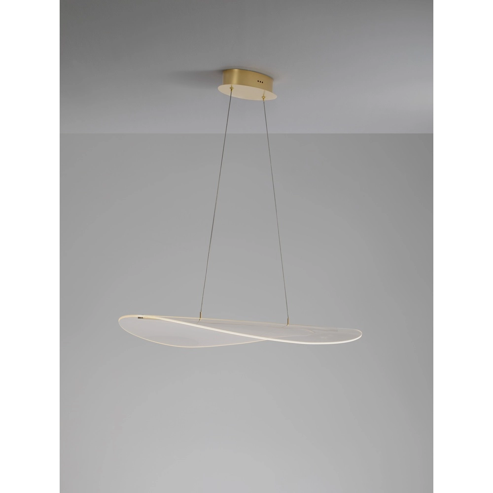 Hanglamp Agos goud met kunststof breed Lyora 5212017439413