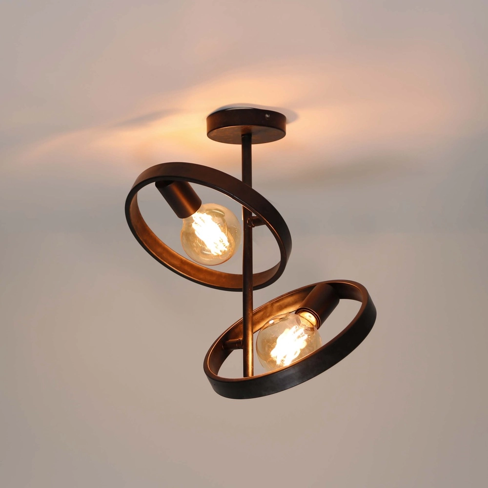 Ringen plafondlamp Hover charcoal - 2x E27