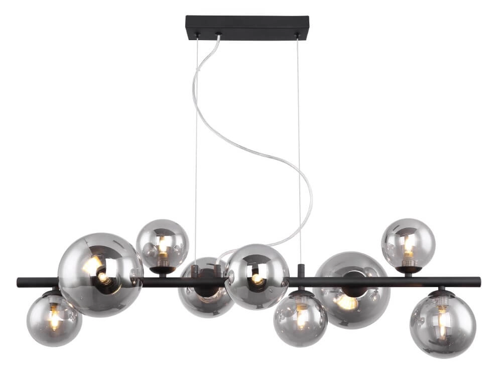 Zwarte hanglamp met smoke glas Riha Globo 9007371387038