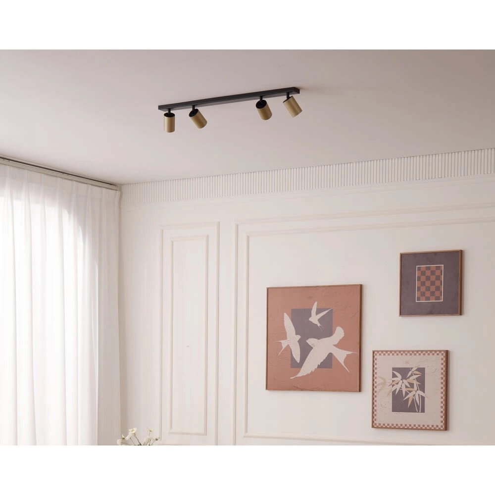 Ceiling spotlight Onis 4-light - gold with black Lyora 4255805301890
