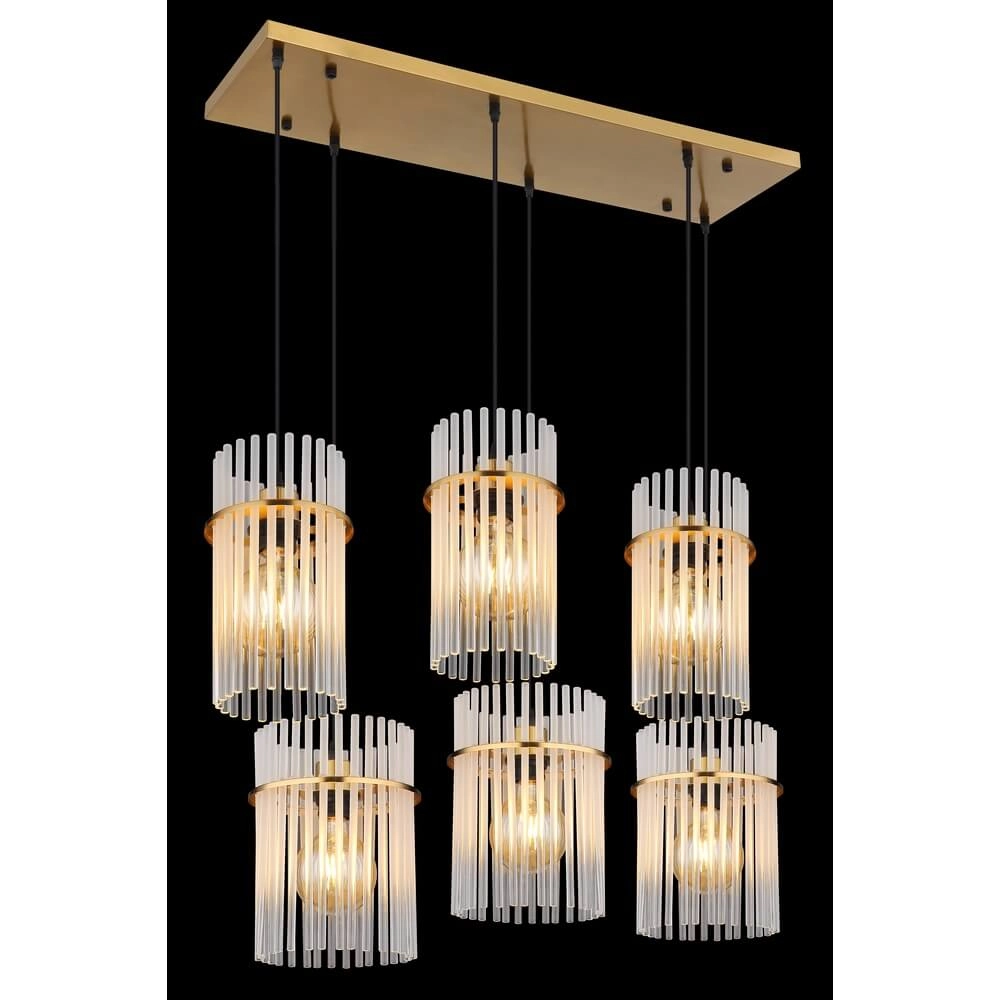 Gouden hanglamp Gorley met glas 6-lichts Globo 9007371462957