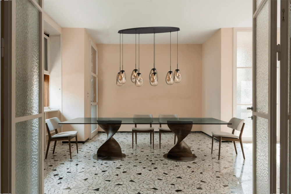 Hanglamp Lava Oval 8x goud glas Ø 22,5cm Masterlight 8718121290201