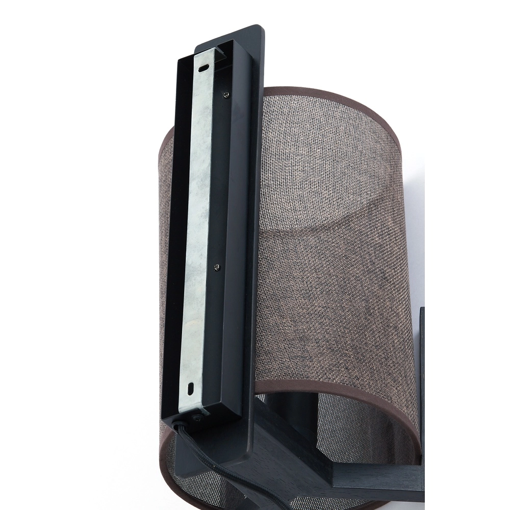 Danish design wandlamp Litto zwart met linnen Light & Living 8717807792749