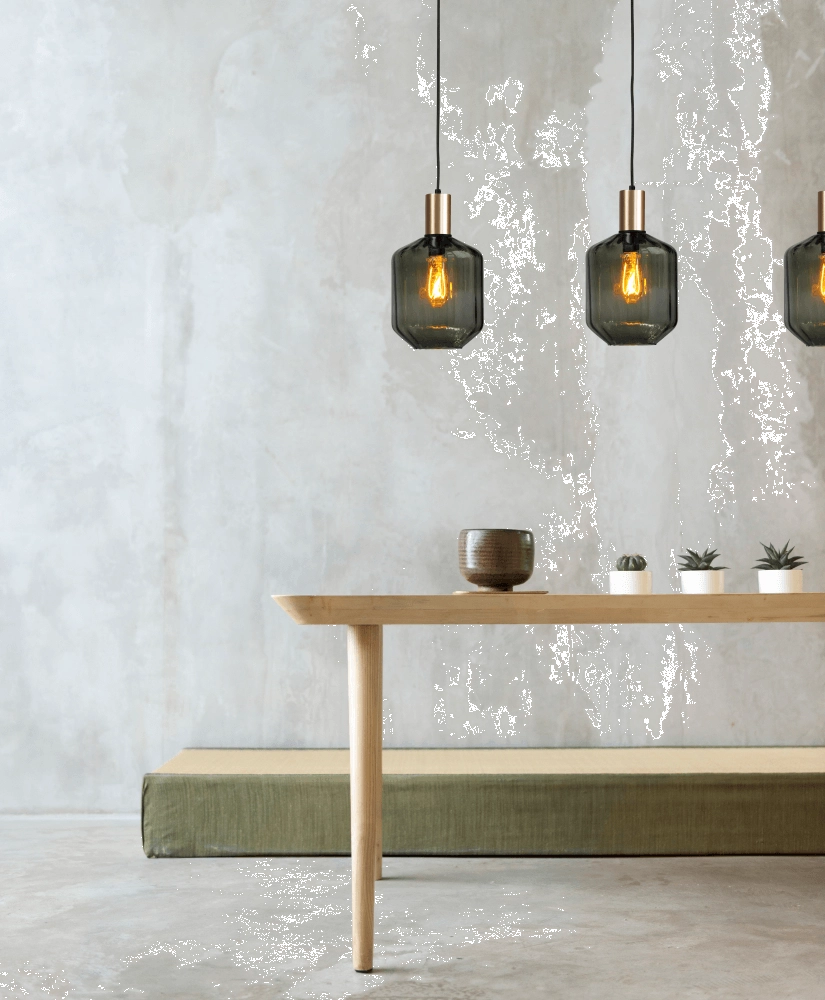 3-lichts hanglamp - goud - Porto met Jagger green glazen Masterlight 8718121269665