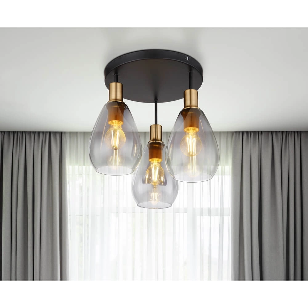 Plafondlamp Fanni 3-lichts zwart Globo 9007371442614