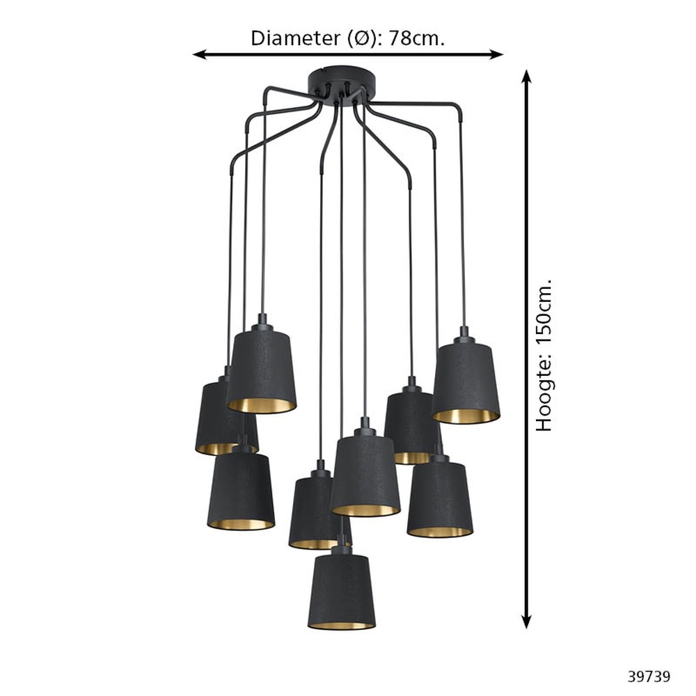 Design hanglamp Bernabetta zwart Eglo 9002759397395