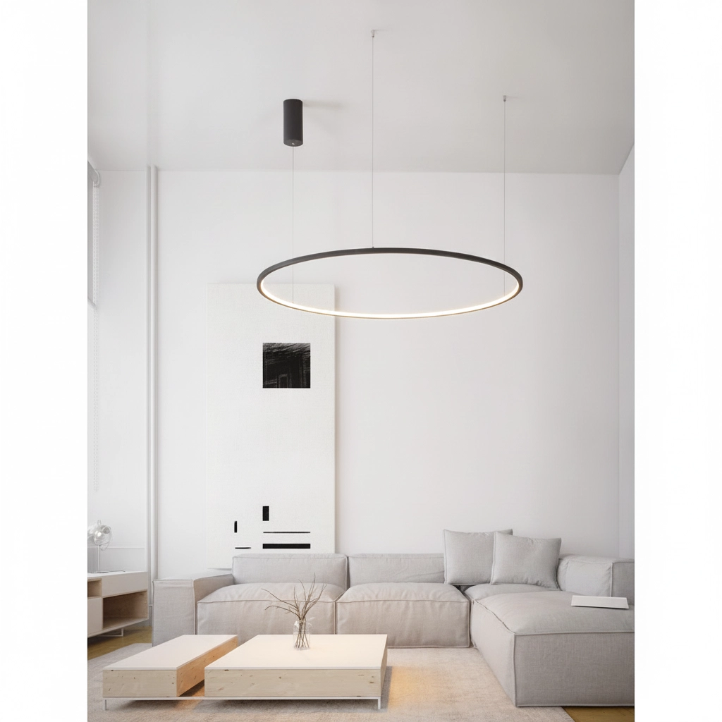 Ronde hanglamp Tarquin zwart Ø 100cm