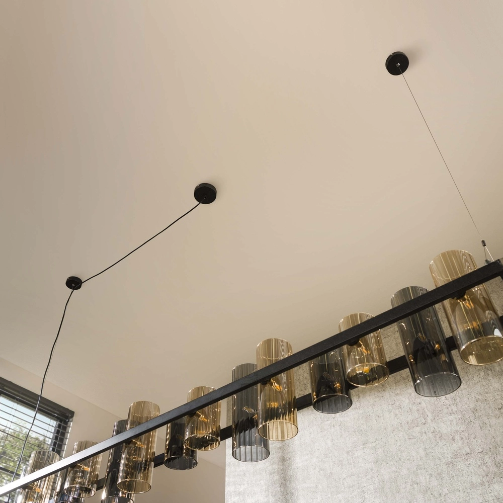 Hanglamp Cylinder 190cm - smoke en amber glas Lyora 8716803512450