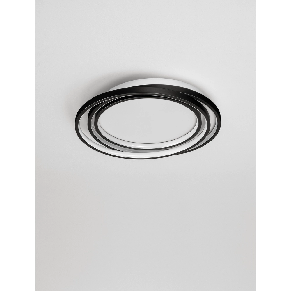 Ronde plafondlamp Arbor zwart Ø 44cm Lyora 5212017454928