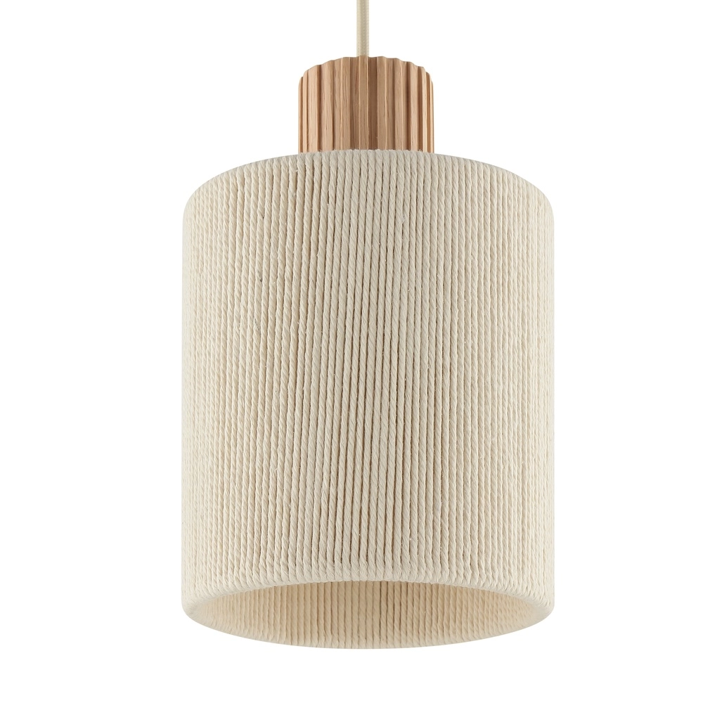 Beige hanglamp Arlo met hout japandi Ø 40cm 3-lichts Brilliant 4004353477096