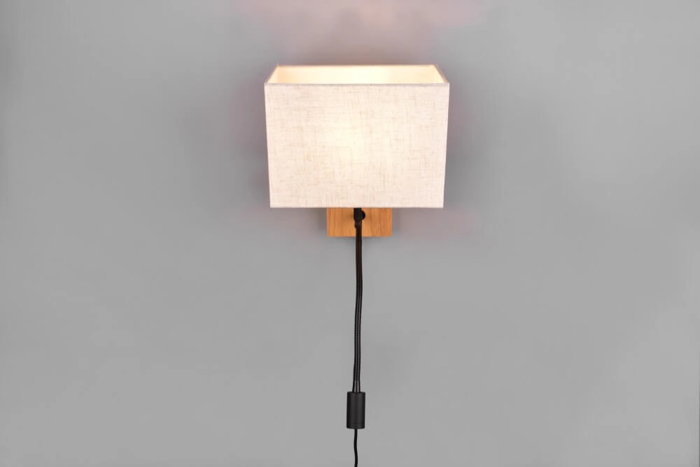 Landelijke wandlamp Nilam rechthoekige kap Trio 4017807567977