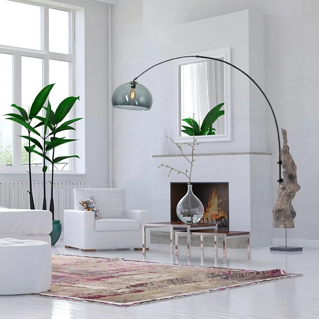 Wand booglamp Sparkled zwart met smoke kap Steinhauer 8712746146660