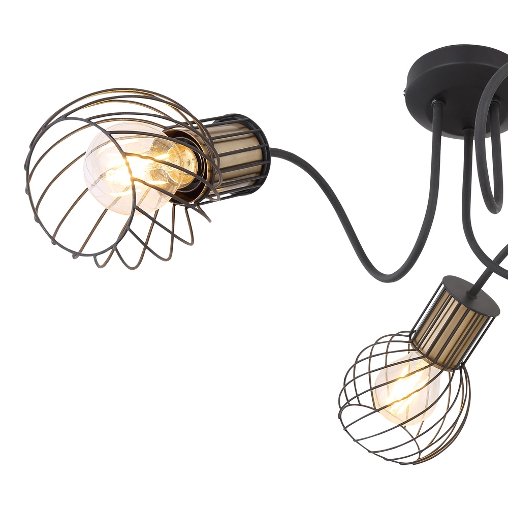 Plafondlamp Argusto 3-lichts zwart Globo 9007371393718