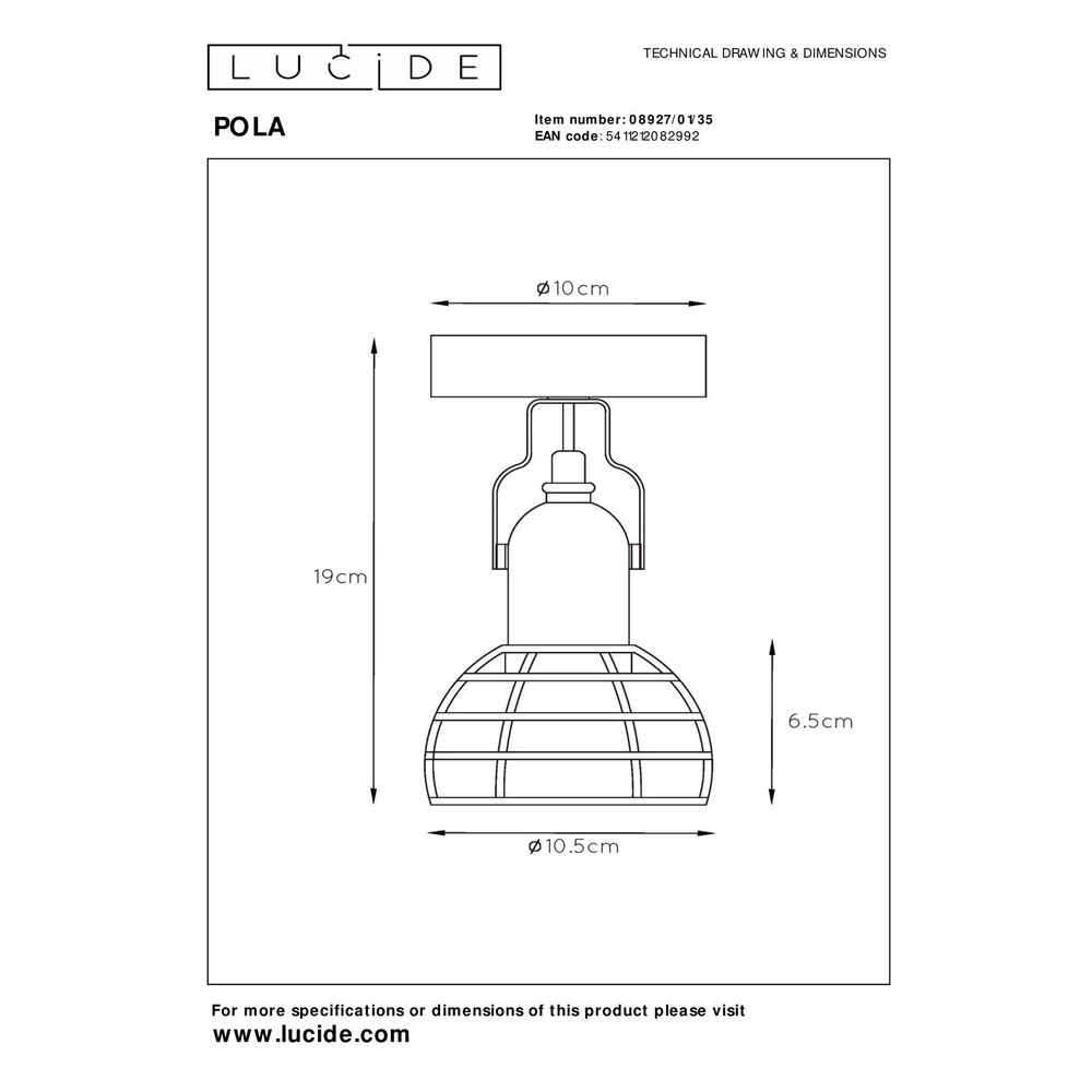 Plafondlamp Pola blauw Lucide 5411212082992
