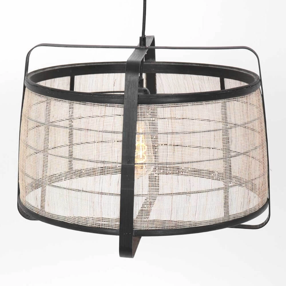 Zwart houten hanglamp Capors Ø 48cm Steinhauer 8712746166637