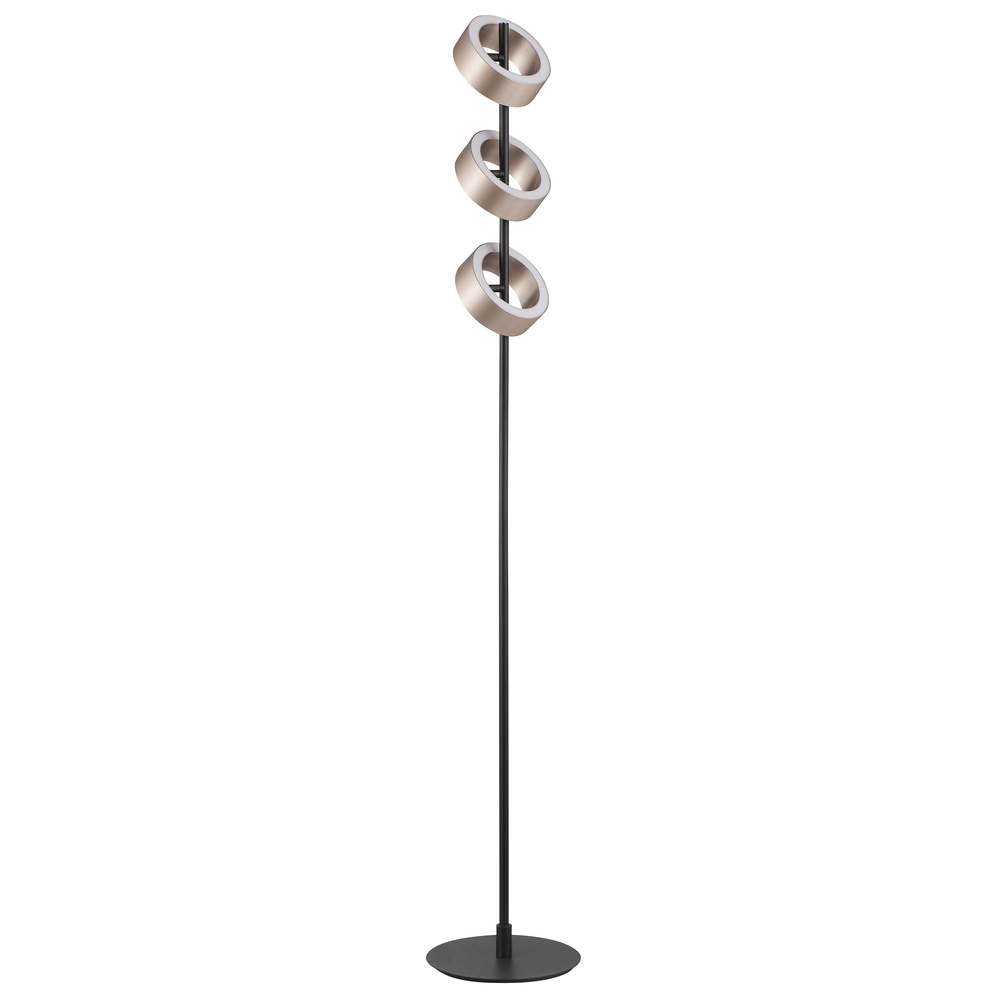 Design vloerlamp Axion zwart met bruin Brilliant 4004353477171