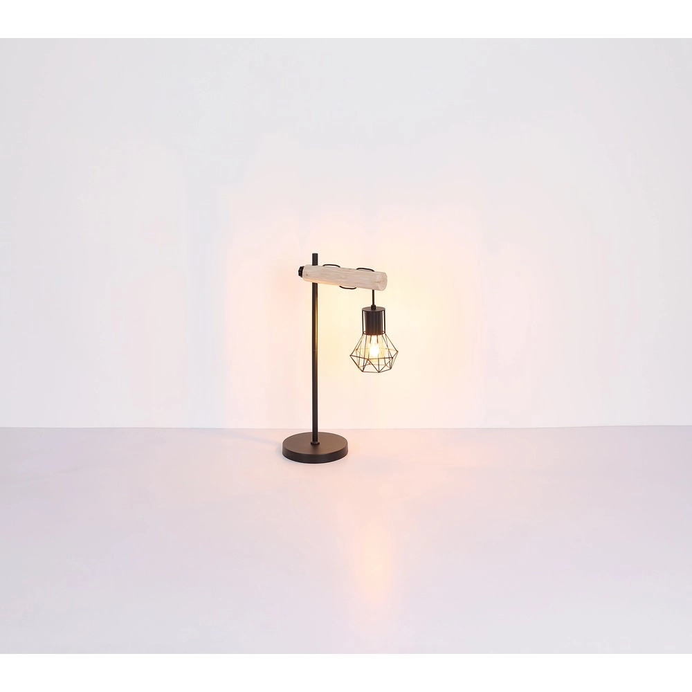Vloerlamp Priska zwart met hout Globo 9007371443840