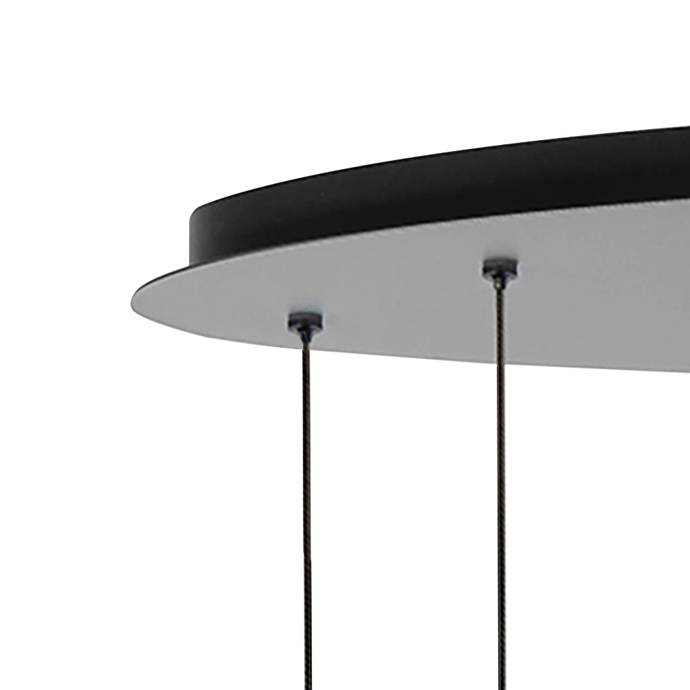 Hanglamp Melina 12-lichts zwart met amber glas Highlight 8718379050497