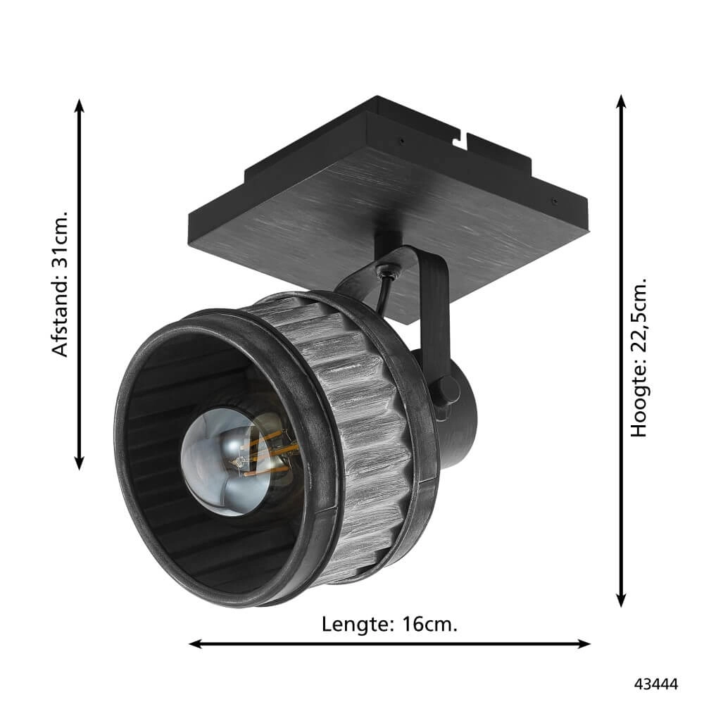 Antiekgrijze opbouwspot Turrock Eglo 9002759434441