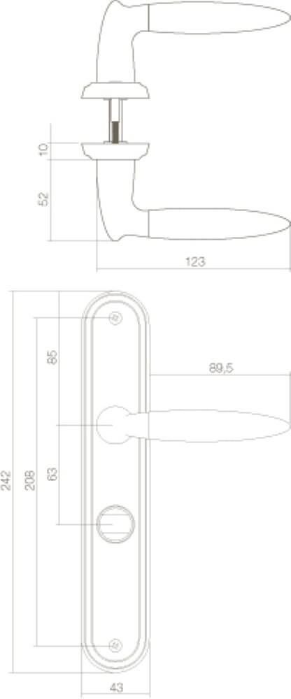 Klassieke deurklink Elen chroom WC-sluiting 63/8 Intersteel 8714186167700