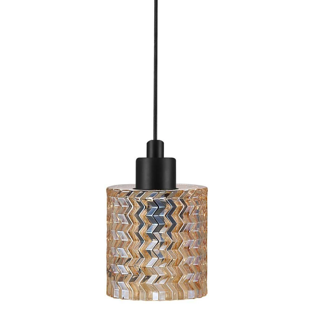Hanglamp Hollywood zwart met amber glas Nordlux 5701581405486