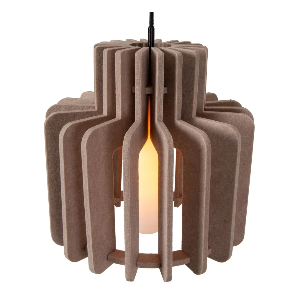 Design hanglamp Rollo 40cm zand bruin Lucide 5411212452849