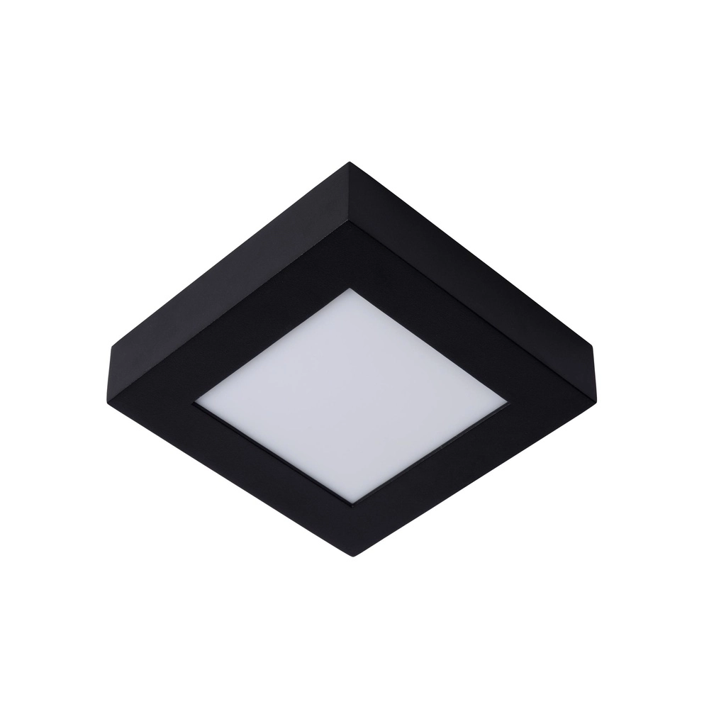Plafonniere Brice-Led 16,8cm vierkant IP44 zwart