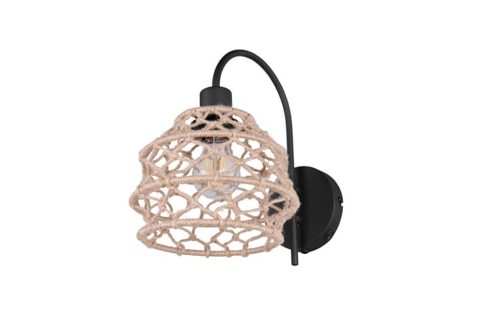 Rotan wandlamp Hive met zwart Trio 4017807637212