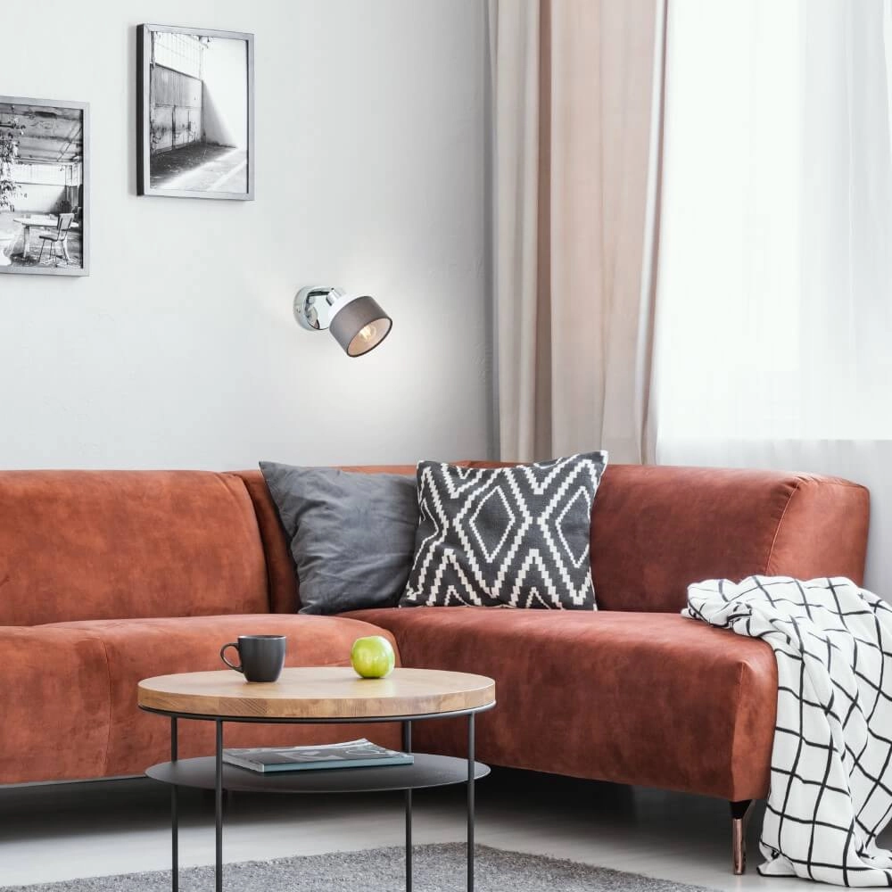Wandlamp Naples chroom met wit Brilliant 4004353424168