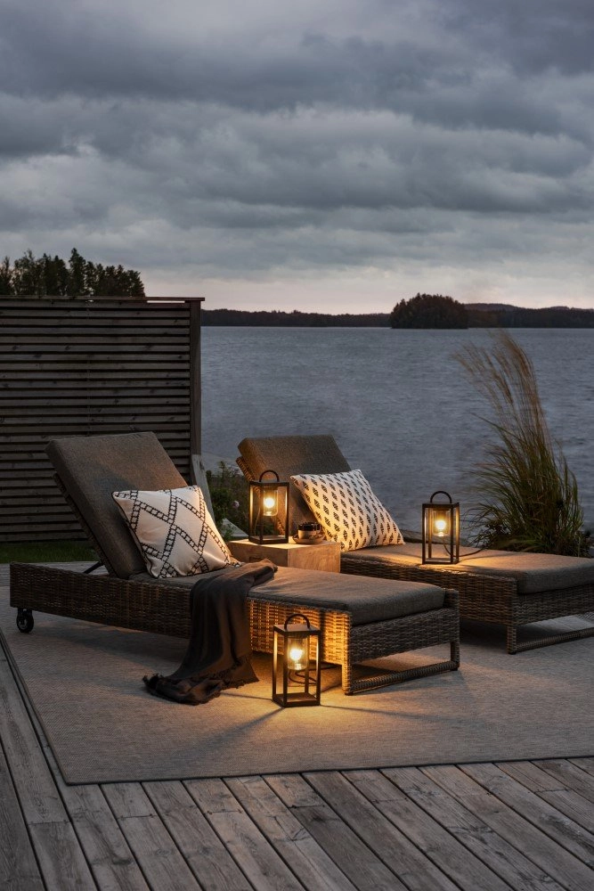 Terraslamp Bologna 33cm zwart met helder glas KonstSmide 7318307533750