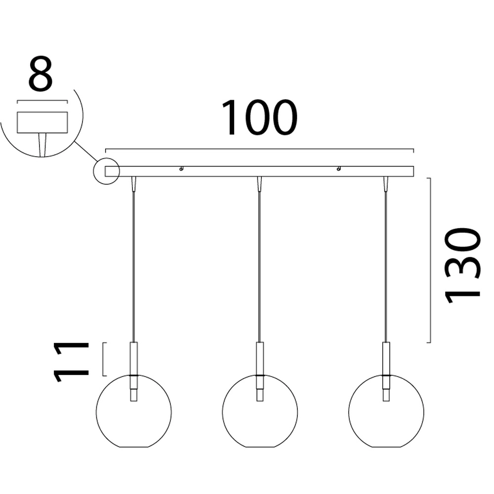 3L hanglamp Ø 24cm Lido Ball met helder glas Masterlight 8718121335223