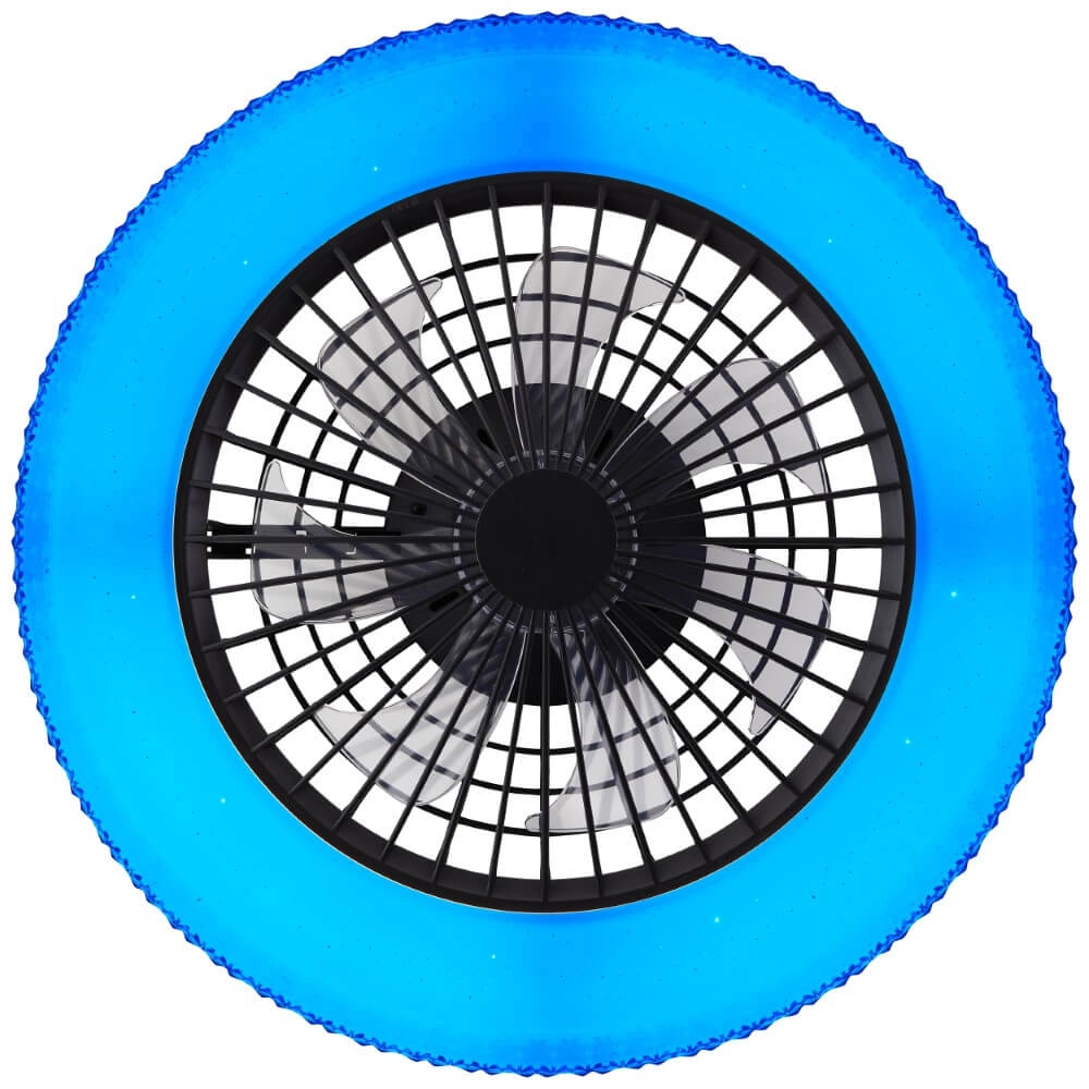 Zwarte ventilator Badria met RGB functie Brilliant 4004353435850