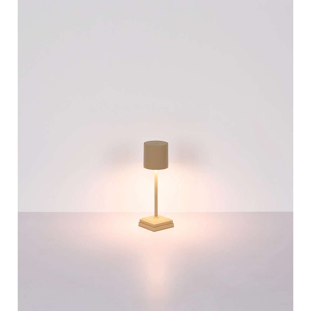 Moderne tafellamp Dixon zand bruin oplaadbaar Globo 9007371531394
