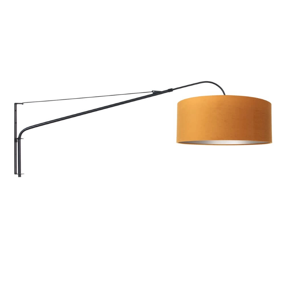 Zwarte muurlamp Elegant Classy met goud velvet