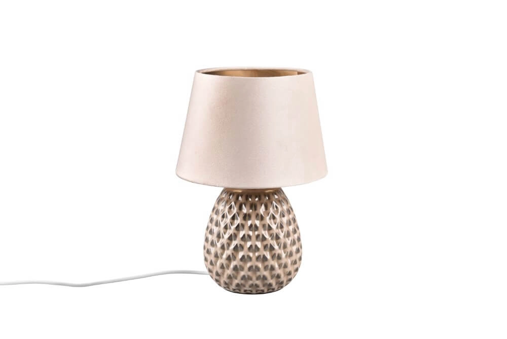 Bruine tafellamp Ariana met taupe kap M Bruine tafellamp Ariana met taupe kap M