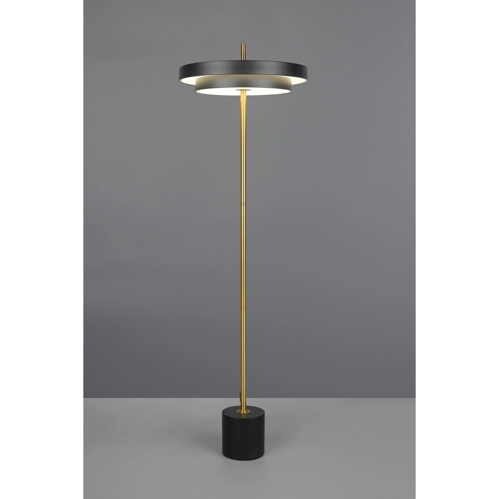 Moderne vloerlamp Keaton zwart met goud Trio 4017807655926